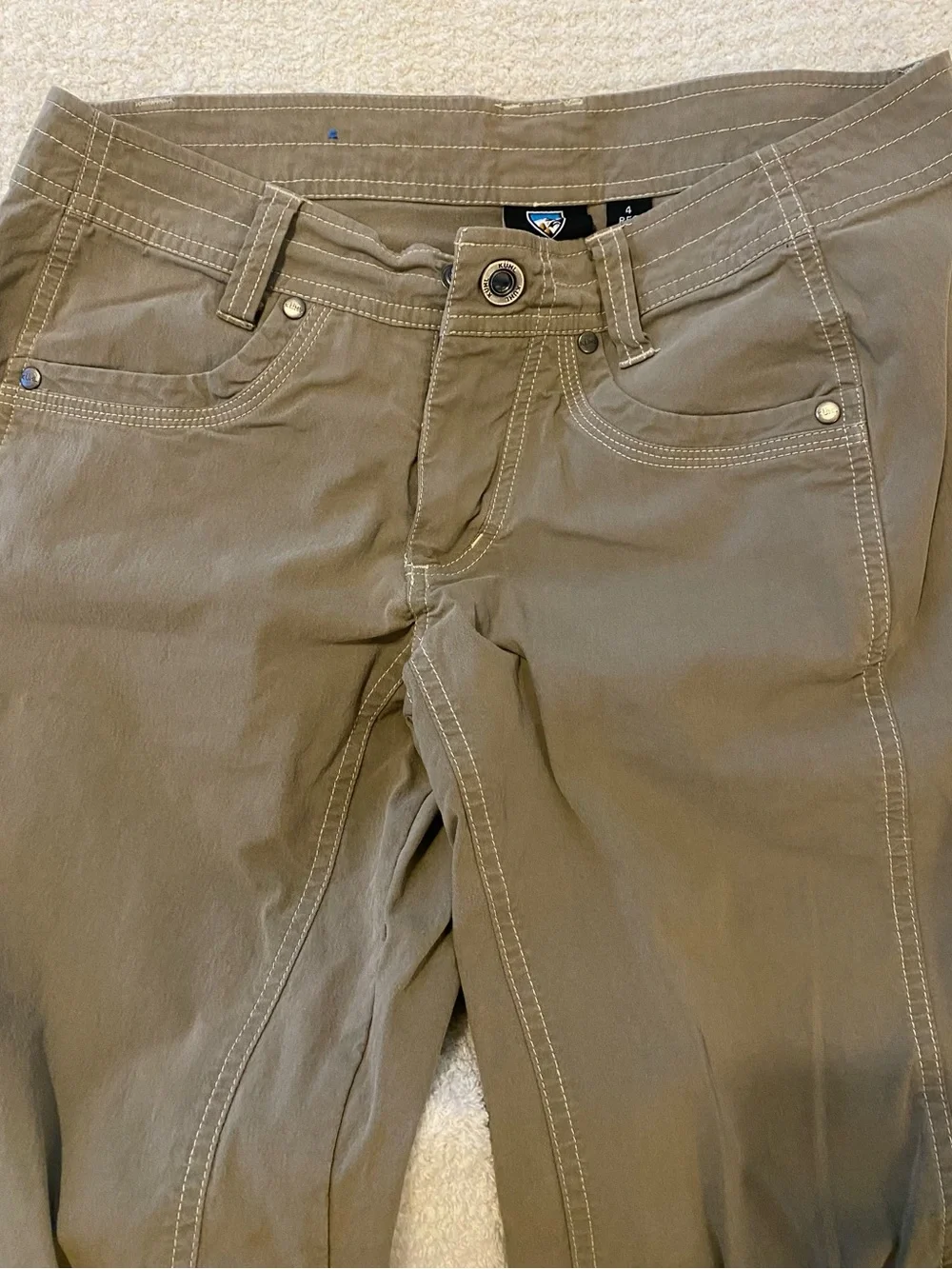 Kuhl Women's Lightweight Hiking Cargo Pants, Size 4 Regular, Olive Green